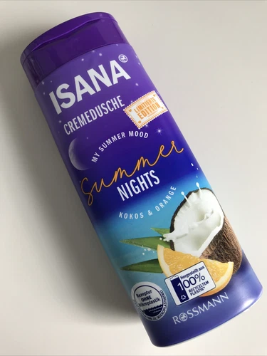 (29,67€/L) Isana Cremedusche Duschgel Summer Nights Kokos & Orange 300ml - Bild 1 von 2