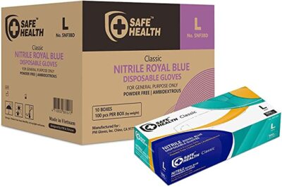 Safe Health Nitrile Gloves x 1000 - XS S M L - Food, Nails, Cleaning -Industrial