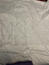 Handmade 19 x 37 table runner white