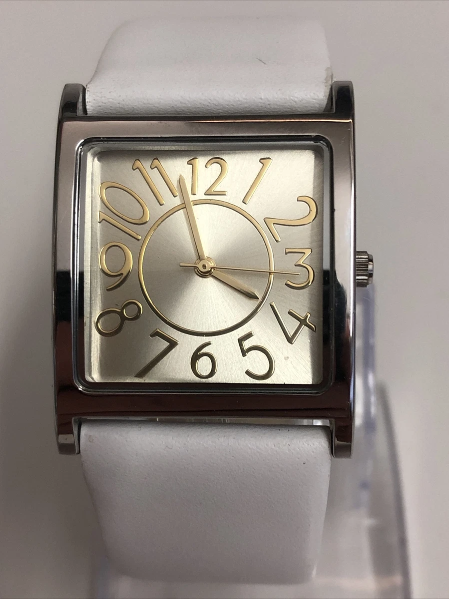 Marks Spencer Ladies Quartz Watch with white leather strap eBay