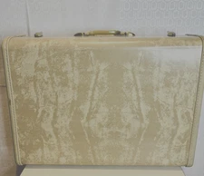 VTG SAMSONITE NATURAL RAWHIDE BEIGE MARBLE HARD 4521 SUITCASE