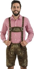 Authentic Bavarian Suede Lederhosen with Suspenders - Perfect for Oktoberfest