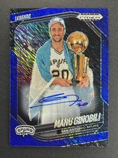 2024-25 Panini Prizm Black Manu Ginobili #279 Legends Blue Shimmer FOTL Auto /25