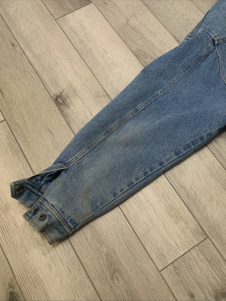 Reynolds Joe Camel Mens Jacket Size XL Vintage Blue Denim Sherpa Lined Collector - Image 3 of 4