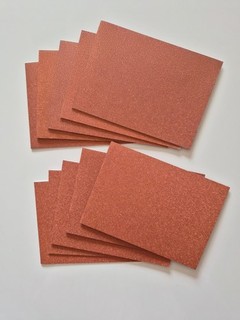 8 Karten Blanko Glückwunschkarten A6 quer Rohlinge Glitter Glitzer kupfer