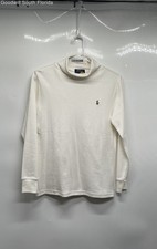Polo Ralph Lauren Unisex Kids White Long Sleeve Turtleneck T-Shirt Size M 10-12