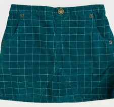 Genuine Kids By Oshkosh Size 4T Girls Skirt Green With Thin White Plaid Lines