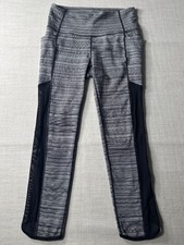 Athleta Women  s Capri Leggings Gray Small High Rise Mesh Pocket Yoga Activewear
