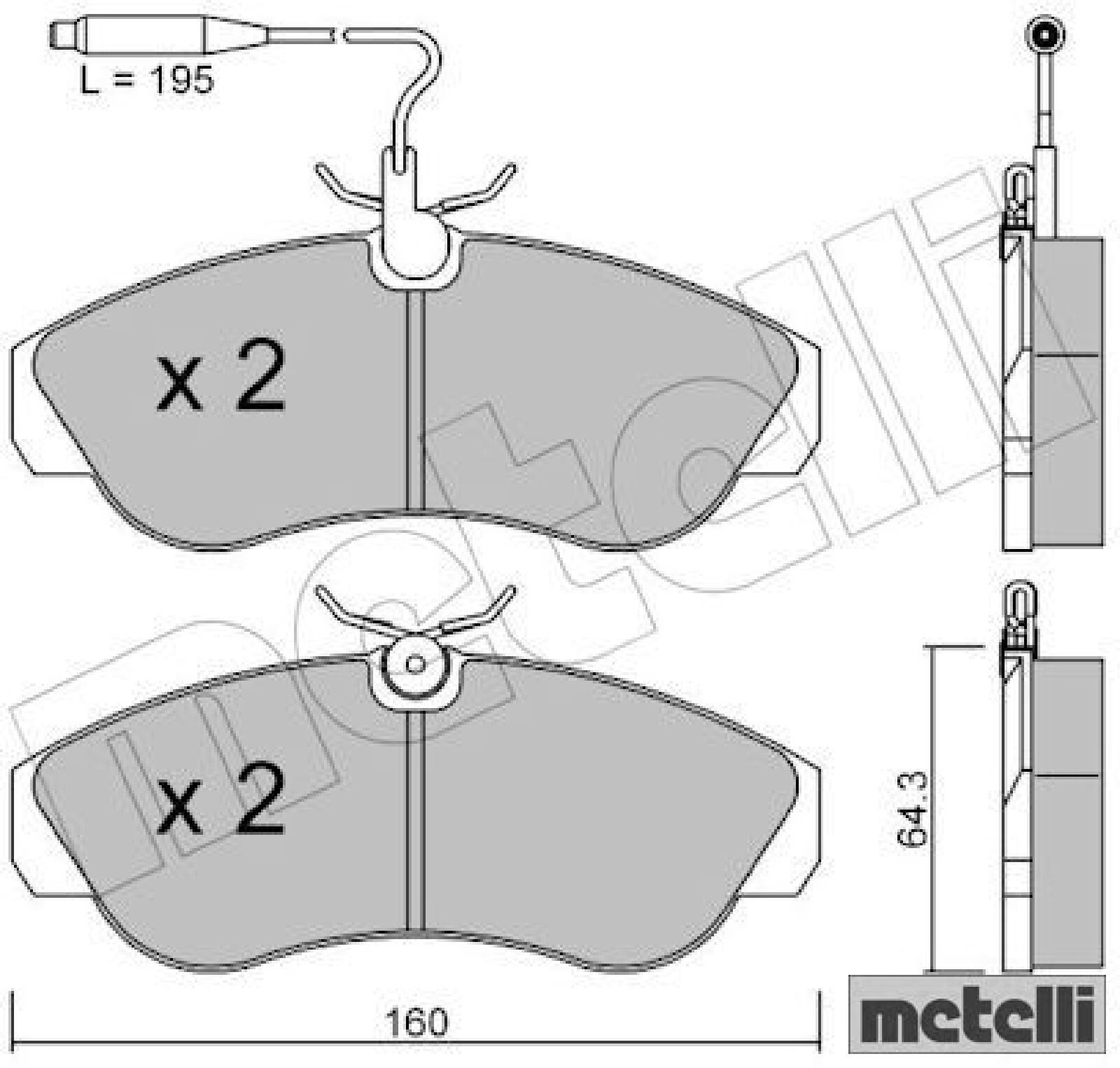 metelli 22-0155-0 Bremsbelagsatz für Scheibenbremse Bremsbelagsatz
