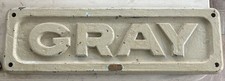 Huge & Heavy! Antique GRAY Co. Machine Tag Plate Plaque Sign Cast Iron 28” x 9"