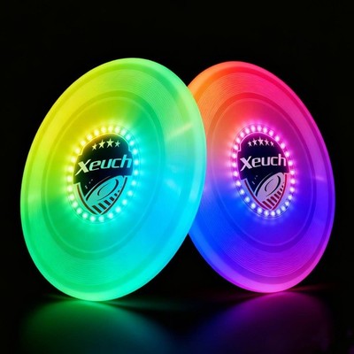 Xeuch Light Up Flying Disc 2 Pack, 175g, 16 Lighting Modes, 4 White