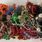 Vintage Modern Costume Junk Jewelry Lot Craft Beads Rhinestones & More 2 lb 7oz