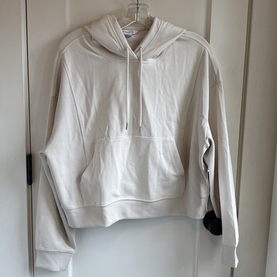 New Athleta L Seasoft Rib Hoodie Cream Ivory Medium