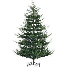 7.5ft Nordic Pine Unlit Artificial Xmas Tree 1218 Tips Hinged Metal Stand Indoor