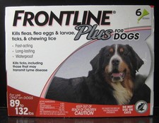 Frontline Plus for Dogs 89 - 132 lbs 6 Doses 100 Genuine U.S EPA Approve
