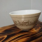 Vintage Pyrex Mixing Bowl 401 Forest Fancies Mushrooms Brown Tan Small  750ml