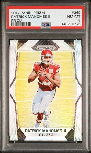 2017 PANINI PRIZM PRIZM #269 PATRICK MAHOMES II ROOKIE RC PSA 8