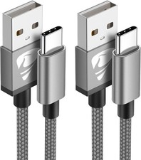 2 Pack 3M Long USB A to C Type C Cable, 3A Fast Charging Durable Braided Lead