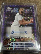 2023-24 Topps Chrome Auto Purple Geometric Refractor Rudy Gobert #CG-RG Auto