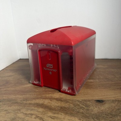 Tork Xpressnap Tabletop Napkin Dispenser RED Customizable Restaurant Holder Home