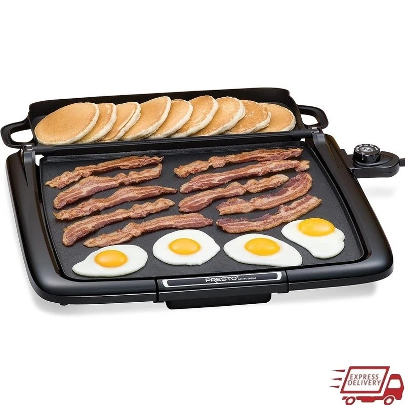 Electric Griddle 14x15 Nonstick Cooking Surface W/ Warming Tray & Drip Tray New