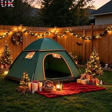 4 Person Easy Pop Up Tent Waterproof Automatic Setup 2 Doors-Instant Family Tent