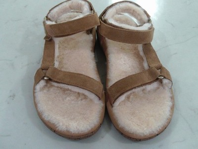 TEVA HURRICANE SHEARLING PECAN LEATHER SPORT MEN'S SANDALS SIZE US 11/UK 10 NEW