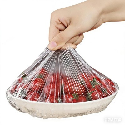 Hemobllo 200PCS Disposable Plastic Food Cover 12.00X2.50X0.50CM, Transparent 