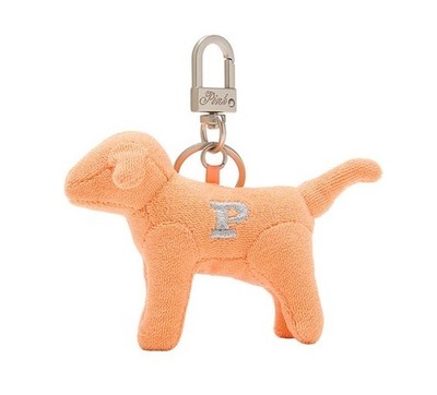 VICTORIA'S SECRET PINK CANTALOUPE MICRO DOG KEYCHAIN
