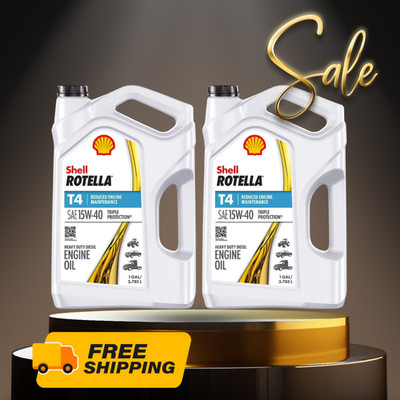 [FASH SALE]Shell Rotella T4 Triple Protection 15W-40 Diesel Engine Oil 1 Gal 2Pk