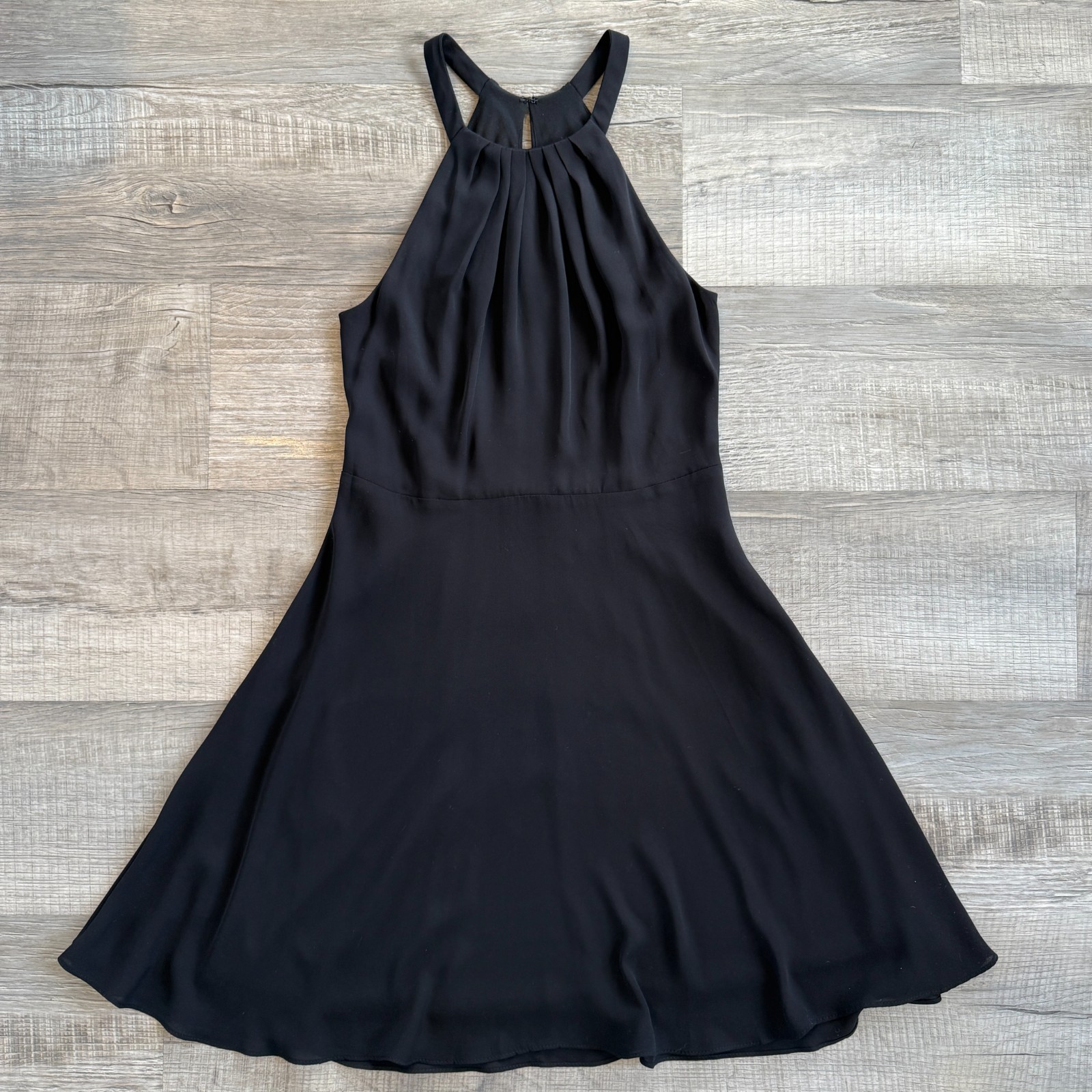 Express Black Fit & Flare Sleeveless Mini Dress with Pleated Details (size 4)