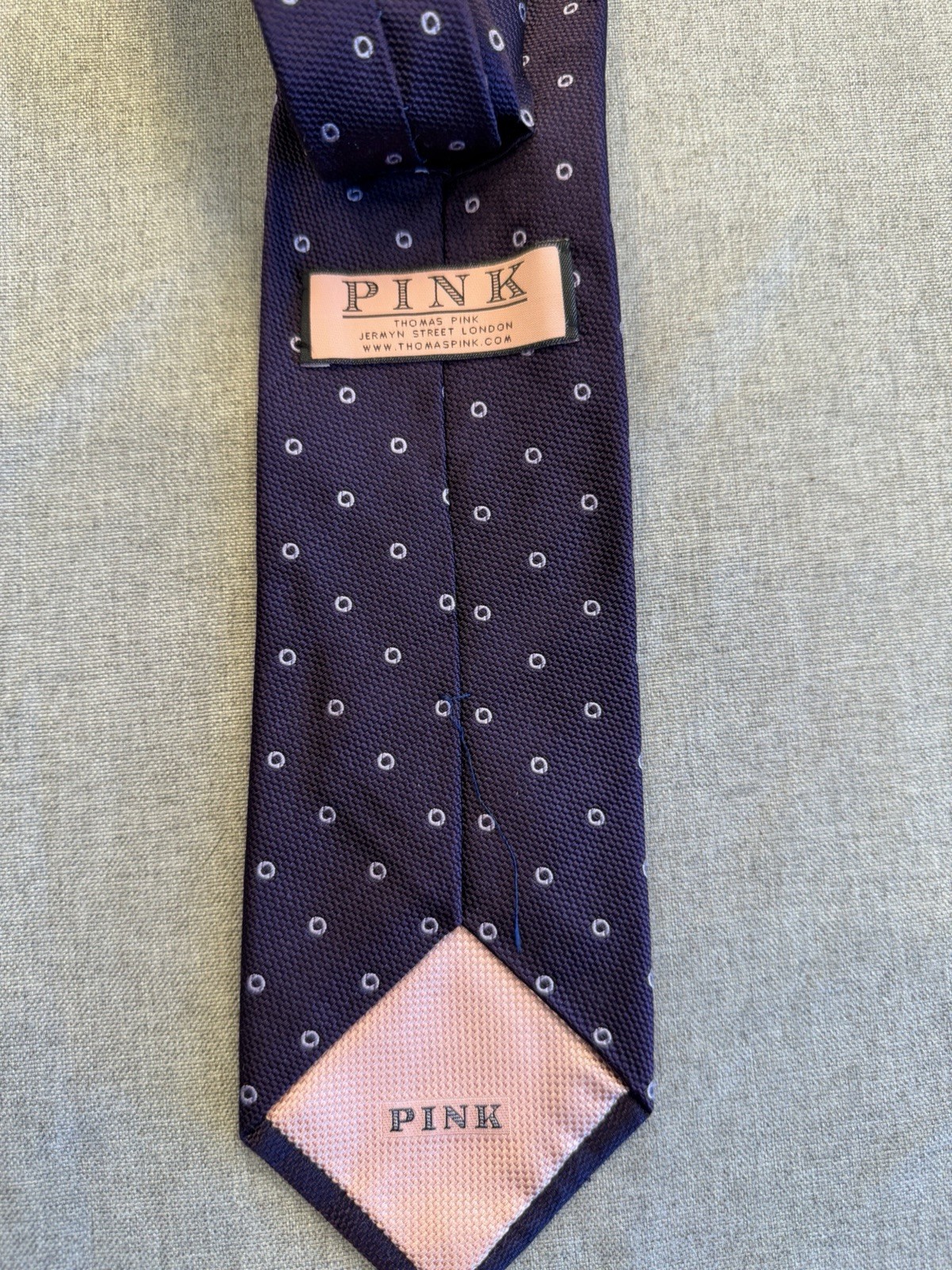 Thomas Pink Purple Circle Pattern Purple Silk Necktie 3.25 In. Wide image 3
