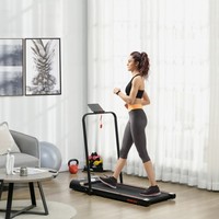 Foldable Walking Treadmill Aerobic Exercise Machine w/ LED Display, Refurbished