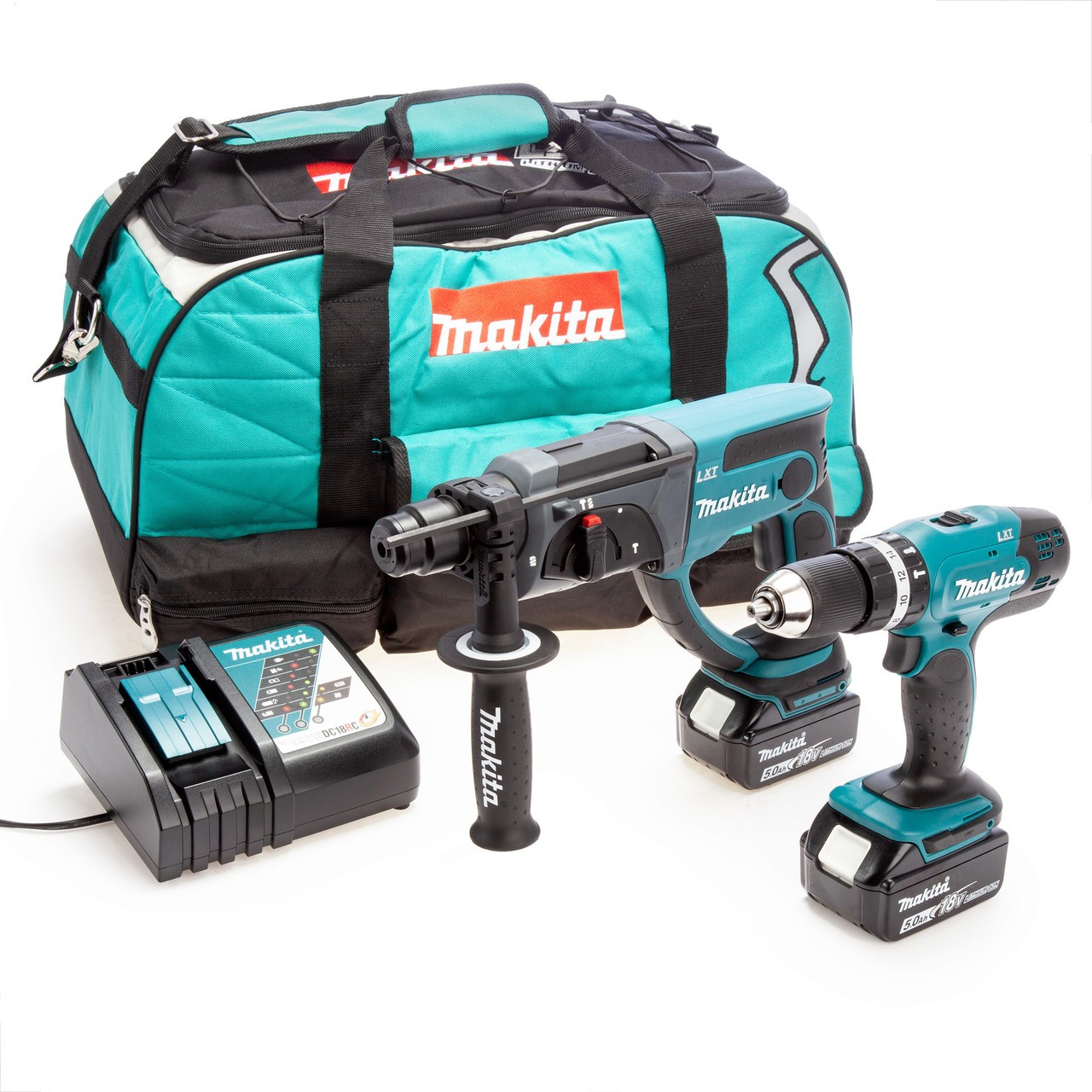 Makita DLX2025T 18V LXT Pacco Doppio - DHP453 Trapano Combi + DHR202 Martello (2