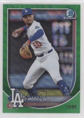 2025 Bowman Chrome Green Wave Refractor 15/99 Mookie Betts #26 0xh3