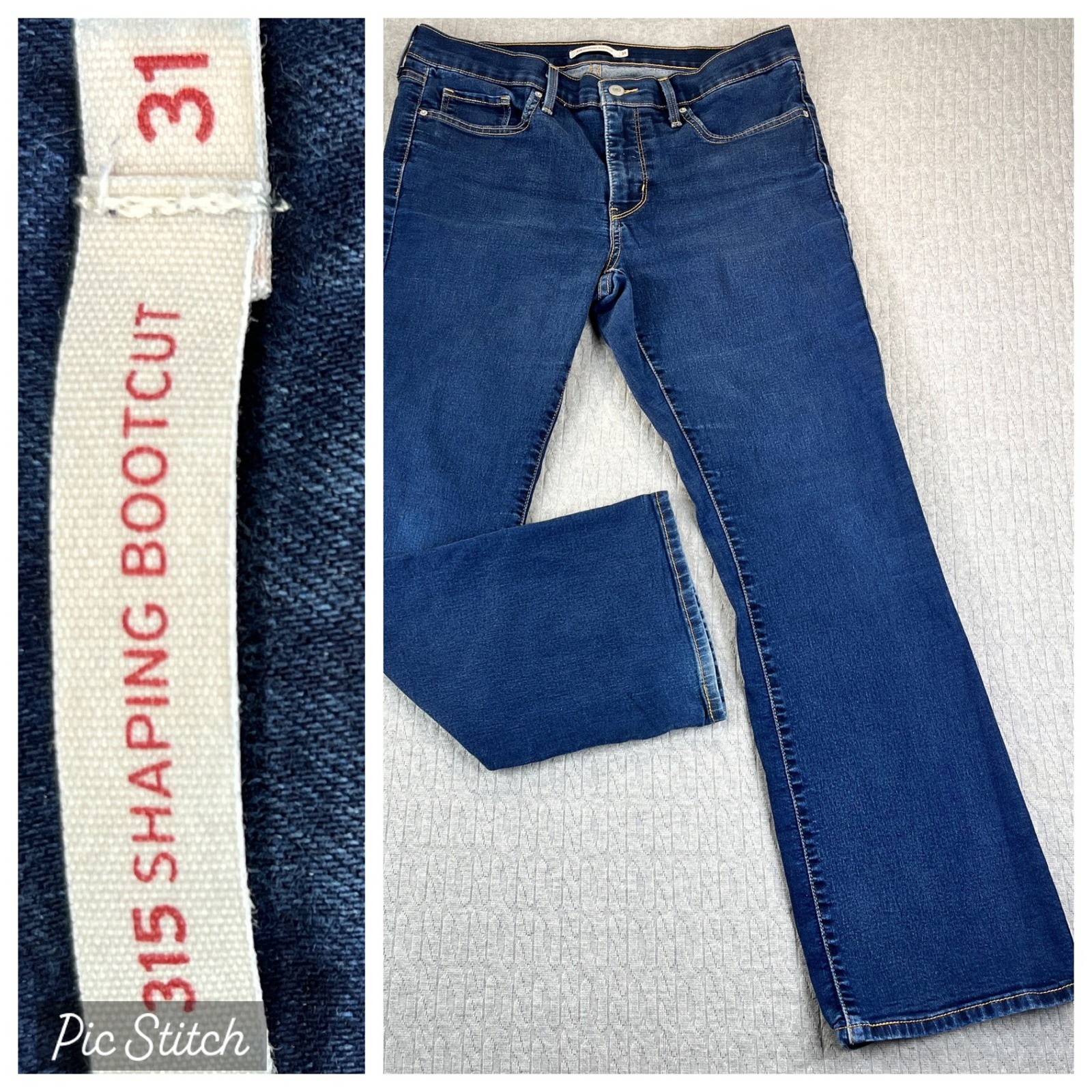 Levi's 315 Shaping Bootcut Dress Jeans Women 31/32X29 high-rise Blue Denim