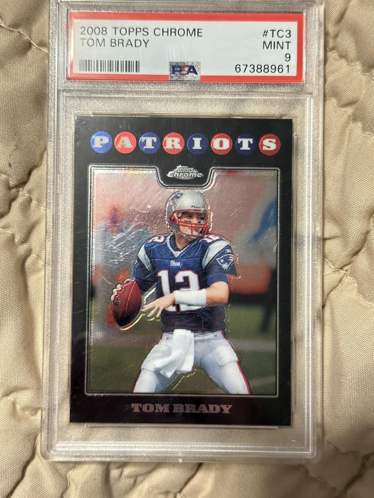 2008 TOPPS CHROME TOM BRADY #TC3 NEW ENGLAND PATRIOTS PSA 9 MINT