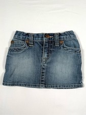 VINTAGE GAP Girls Denim Mini Skirt 18-24m Y2K Stretch Jean Skirt Western Cowgirl