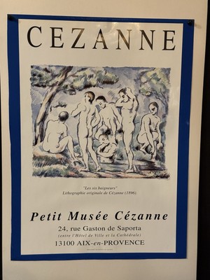 Vintage Cézanne Les Six Baigneurs Poster Petit Musée Cézanne, Aix-en-Provence