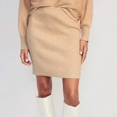 OLD NAVY by Gap ~ New L XXL ~ COZY CASHMERE High-Waist Ribbed Pull-On Mini Skirt