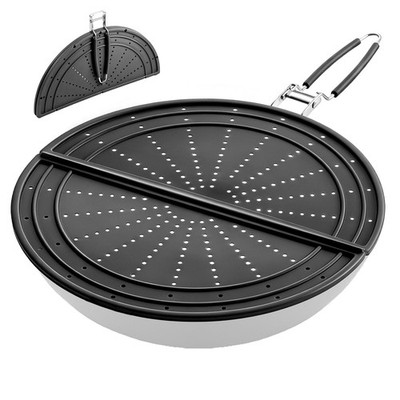 Snowyee Faltbare Silikon Bratpfanne Spritzschutz, Spülmaschinenfest, 33 cm