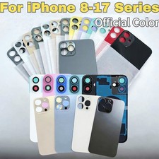 For iPhone17 16 15 14 13 12 11 XS XR X Back Glass Big Hole Cover Replacement Lot