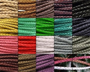 Cavo Cuoio Intrecciato 5 MM ( Da 3,38 €/ M) Cinturino Pelle. Lunghezza & Colore:
