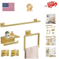 Brushed Gold 5 Pieces Bathroom Hardware Set, Stainless Steel 23.6 Inch Bath T...