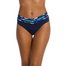 La Blanca V-Front Navy Blue High Waist Bikini Swimsuit Bottoms Size 12