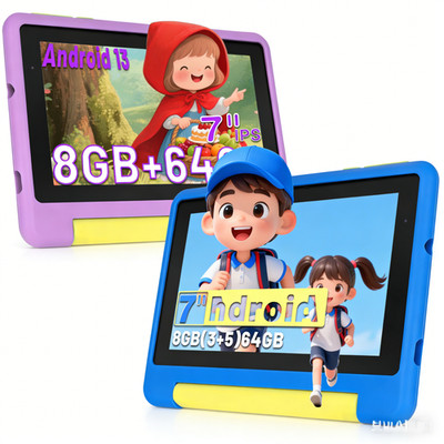 Urao Kids Tablet 7 inch Android 13 Tablets 32GB / 64GB Shockproof Blue ＆ Purple