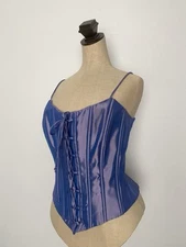 Vintage 90s Y2K Cache Ren Faire Mermaid Core Gothic Corset Bustier Top Size L