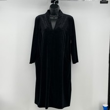 NEW J. Jill Dress Womens M Black Wearever Collection Velvet V-Neck MSRP $119