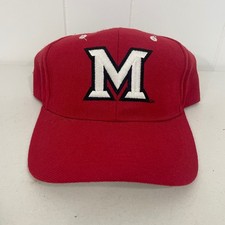 VTG Zephyr Miami RedHawks M Logo Fitted Hat Cap 7 1/4 Red Collegiate Mens