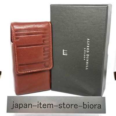 Vintage Dunhill Lambskin Leather Slim Cigarette Case Tobacco Pouch Brown w / Box